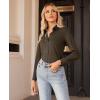 imagesiliteelon Button Down Shirts for Women Slim fit Long Sleeve Stretch Dress Shirts Work Shirt Wrinkle Free Office BlousesCoffee Brown