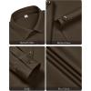 imagesiliteelon Button Down Shirts for Women Slim fit Long Sleeve Stretch Dress Shirts Work Shirt Wrinkle Free Office BlousesCoffee Brown