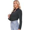 imagesiliteelon Button Down Shirts for Women Slim fit Long Sleeve Stretch Dress Shirts Work Shirt Wrinkle Free Office BlousesDark Grey