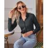 imagesiliteelon Button Down Shirts for Women Slim fit Long Sleeve Stretch Dress Shirts Work Shirt Wrinkle Free Office BlousesDark Grey
