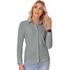 imagesiliteelon Button Down Shirts for Women Slim fit Long Sleeve Stretch Dress Shirts Work Shirt Wrinkle Free Office BlousesGray