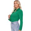 imagesiliteelon Button Down Shirts for Women Slim fit Long Sleeve Stretch Dress Shirts Work Shirt Wrinkle Free Office BlousesGreen
