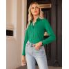 imagesiliteelon Button Down Shirts for Women Slim fit Long Sleeve Stretch Dress Shirts Work Shirt Wrinkle Free Office BlousesGreen