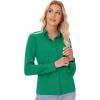 imagesiliteelon Button Down Shirts for Women Slim fit Long Sleeve Stretch Dress Shirts Work Shirt Wrinkle Free Office BlousesGreen