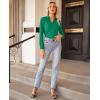 imagesiliteelon Button Down Shirts for Women Slim fit Long Sleeve Stretch Dress Shirts Work Shirt Wrinkle Free Office BlousesGreen