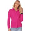 imagesiliteelon Button Down Shirts for Women Slim fit Long Sleeve Stretch Dress Shirts Work Shirt Wrinkle Free Office BlousesHot Pink