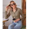 imagesiliteelon Button Down Shirts for Women Slim fit Long Sleeve Stretch Dress Shirts Work Shirt Wrinkle Free Office BlousesKhaki