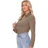 imagesiliteelon Button Down Shirts for Women Slim fit Long Sleeve Stretch Dress Shirts Work Shirt Wrinkle Free Office BlousesKhaki