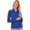imagesiliteelon Button Down Shirts for Women Slim fit Long Sleeve Stretch Dress Shirts Work Shirt Wrinkle Free Office BlousesKlein Blue