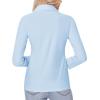 imagesiliteelon Button Down Shirts for Women Slim fit Long Sleeve Stretch Dress Shirts Work Shirt Wrinkle Free Office BlousesLight Blue