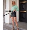 imagesiliteelon Button Down Shirts for Women Slim fit Long Sleeve Stretch Dress Shirts Work Shirt Wrinkle Free Office BlousesLight Green