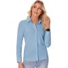 imagesiliteelon Button Down Shirts for Women Slim fit Long Sleeve Stretch Dress Shirts Work Shirt Wrinkle Free Office BlousesMist Blue