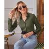 imagesiliteelon Button Down Shirts for Women Slim fit Long Sleeve Stretch Dress Shirts Work Shirt Wrinkle Free Office BlousesOlive Green