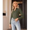 imagesiliteelon Button Down Shirts for Women Slim fit Long Sleeve Stretch Dress Shirts Work Shirt Wrinkle Free Office BlousesOlive Green