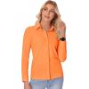 imagesiliteelon Button Down Shirts for Women Slim fit Long Sleeve Stretch Dress Shirts Work Shirt Wrinkle Free Office BlousesOrange