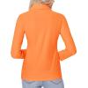 imagesiliteelon Button Down Shirts for Women Slim fit Long Sleeve Stretch Dress Shirts Work Shirt Wrinkle Free Office BlousesOrange