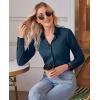 imagesiliteelon Button Down Shirts for Women Slim fit Long Sleeve Stretch Dress Shirts Work Shirt Wrinkle Free Office BlousesPeacock Blue