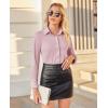 imagesiliteelon Button Down Shirts for Women Slim fit Long Sleeve Stretch Dress Shirts Work Shirt Wrinkle Free Office BlousesPink