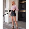 imagesiliteelon Button Down Shirts for Women Slim fit Long Sleeve Stretch Dress Shirts Work Shirt Wrinkle Free Office BlousesPink