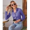 imagesiliteelon Button Down Shirts for Women Slim fit Long Sleeve Stretch Dress Shirts Work Shirt Wrinkle Free Office BlousesPurple