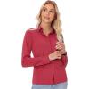 imagesiliteelon Button Down Shirts for Women Slim fit Long Sleeve Stretch Dress Shirts Work Shirt Wrinkle Free Office BlousesRed