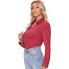 imagesiliteelon Button Down Shirts for Women Slim fit Long Sleeve Stretch Dress Shirts Work Shirt Wrinkle Free Office BlousesRed