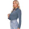 imagesiliteelon Button Down Shirts for Women Slim fit Long Sleeve Stretch Dress Shirts Work Shirt Wrinkle Free Office BlousesSlate Blue