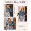 imagesiliteelon Button Down Shirts for Women Slim fit Long Sleeve Stretch Dress Shirts Work Shirt Wrinkle Free Office BlousesSlate Blue