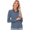 imagesiliteelon Button Down Shirts for Women Slim fit Long Sleeve Stretch Dress Shirts Work Shirt Wrinkle Free Office BlousesSlate Blue
