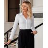 imagesiliteelon Button Down Shirts for Women Slim fit Long Sleeve Stretch Dress Shirts Work Shirt Wrinkle Free Office BlousesWhite