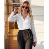 imagesiliteelon Button Down Shirts for Women Slim fit Long Sleeve Stretch Dress Shirts Work Shirt Wrinkle Free Office BlousesWhite