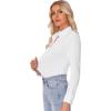 imagesiliteelon Button Down Shirts for Women Slim fit Long Sleeve Stretch Dress Shirts Work Shirt Wrinkle Free Office BlousesWhite
