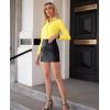 imagesiliteelon Button Down Shirts for Women Slim fit Long Sleeve Stretch Dress Shirts Work Shirt Wrinkle Free Office BlousesYellow