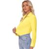 imagesiliteelon Button Down Shirts for Women Slim fit Long Sleeve Stretch Dress Shirts Work Shirt Wrinkle Free Office BlousesYellow