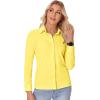 imagesiliteelon Button Down Shirts for Women Slim fit Long Sleeve Stretch Dress Shirts Work Shirt Wrinkle Free Office BlousesYellow