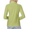 imagesiliteelon Button Down Shirts for Women Slim fit Long Sleeve Stretch Dress Shirts Work Shirt Wrinkle Free Office BlousesYellow Green