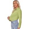 imagesiliteelon Button Down Shirts for Women Slim fit Long Sleeve Stretch Dress Shirts Work Shirt Wrinkle Free Office BlousesYellow Green