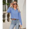imagesiliteelon Button Down Shirts for Women Wrinkle Free Dress Shirts Long Sleeve Shirts Formal Work Office Blouses TopsAiry Blue