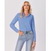 imagesiliteelon Button Down Shirts for Women Wrinkle Free Dress Shirts Long Sleeve Shirts Formal Work Office Blouses TopsAiry Blue