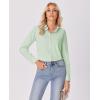 imagesiliteelon Button Down Shirts for Women Wrinkle Free Dress Shirts Long Sleeve Shirts Formal Work Office Blouses TopsBean Green