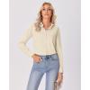 imagesiliteelon Button Down Shirts for Women Wrinkle Free Dress Shirts Long Sleeve Shirts Formal Work Office Blouses TopsBeige