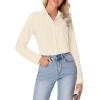 imagesiliteelon Button Down Shirts for Women Wrinkle Free Dress Shirts Long Sleeve Shirts Formal Work Office Blouses TopsBeige