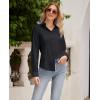 imagesiliteelon Button Down Shirts for Women Wrinkle Free Dress Shirts Long Sleeve Shirts Formal Work Office Blouses TopsBlack