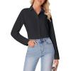 imagesiliteelon Button Down Shirts for Women Wrinkle Free Dress Shirts Long Sleeve Shirts Formal Work Office Blouses TopsBlack