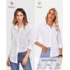 imagesiliteelon Button Down Shirts for Women Wrinkle Free Dress Shirts Long Sleeve Shirts Formal Work Office Blouses TopsBlack