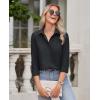 imagesiliteelon Button Down Shirts for Women Wrinkle Free Dress Shirts Long Sleeve Shirts Formal Work Office Blouses TopsBlack