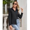 imagesiliteelon Button Down Shirts for Women Wrinkle Free Dress Shirts Long Sleeve Shirts Formal Work Office Blouses TopsBlack