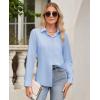imagesiliteelon Button Down Shirts for Women Wrinkle Free Dress Shirts Long Sleeve Shirts Formal Work Office Blouses TopsBlue