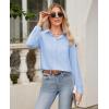imagesiliteelon Button Down Shirts for Women Wrinkle Free Dress Shirts Long Sleeve Shirts Formal Work Office Blouses TopsBlue