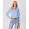 imagesiliteelon Button Down Shirts for Women Wrinkle Free Dress Shirts Long Sleeve Shirts Formal Work Office Blouses TopsBlue